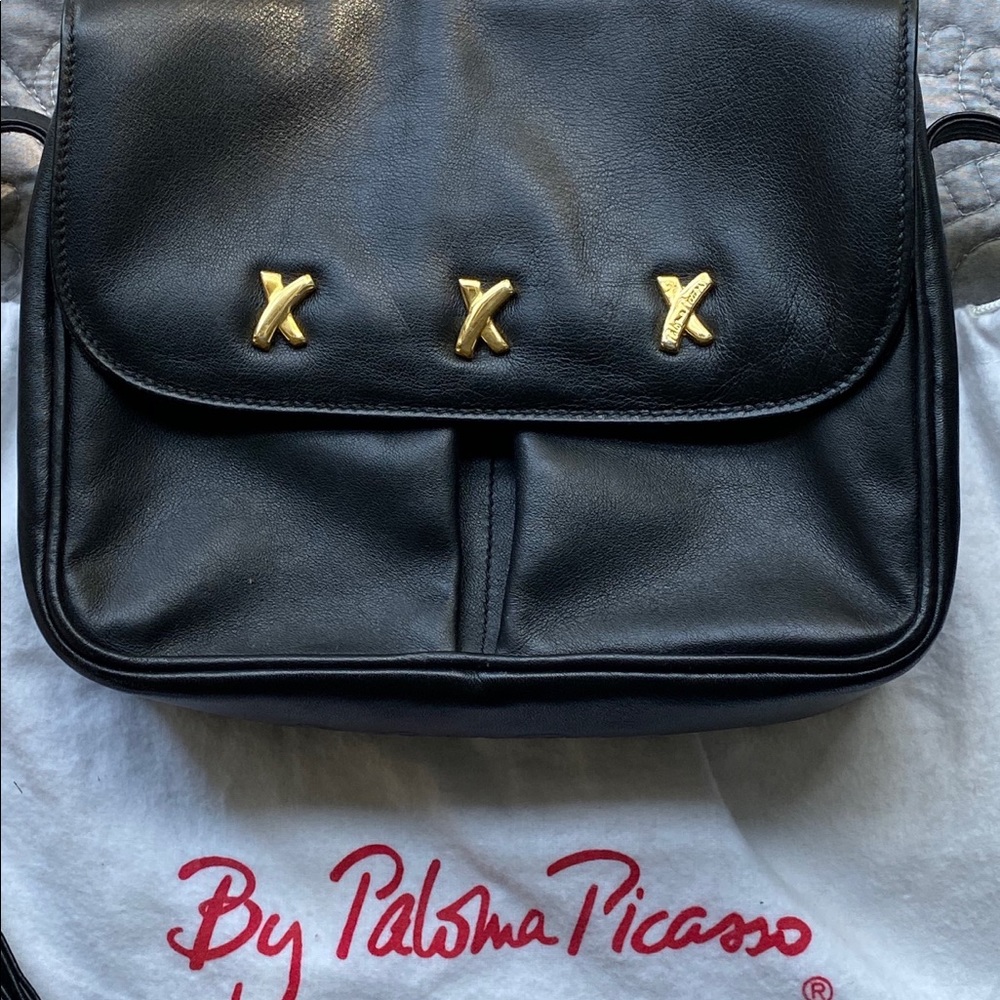 Stunning Black Leather Paloma Picasso Purse